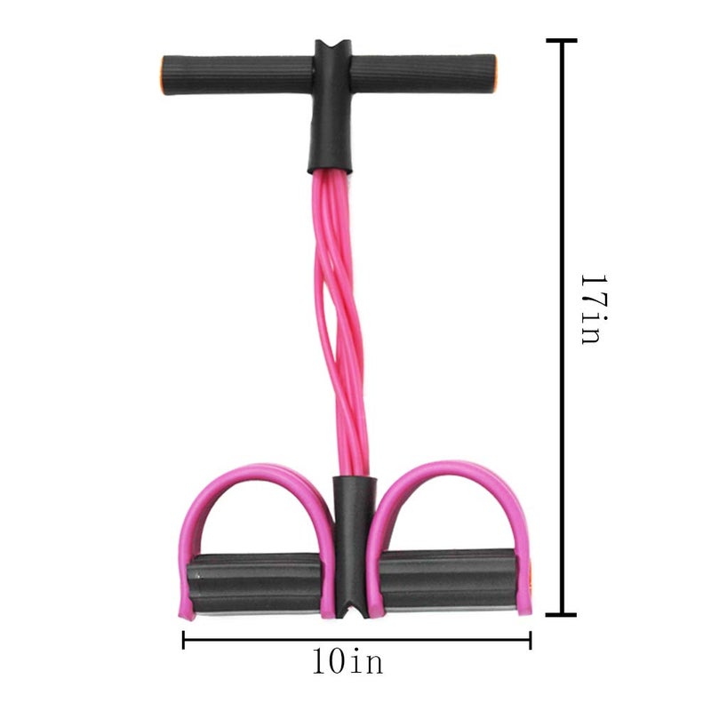FateFan Multifunction Tension Rope, 6-Tube Elastic Yoga Pedal Puller Resistance Band, Natural Latex Tension Rope Fitness Equipment, for Abdomen/Waist/Arm/Leg Stretching Slimming Training (Pink) - Image 5